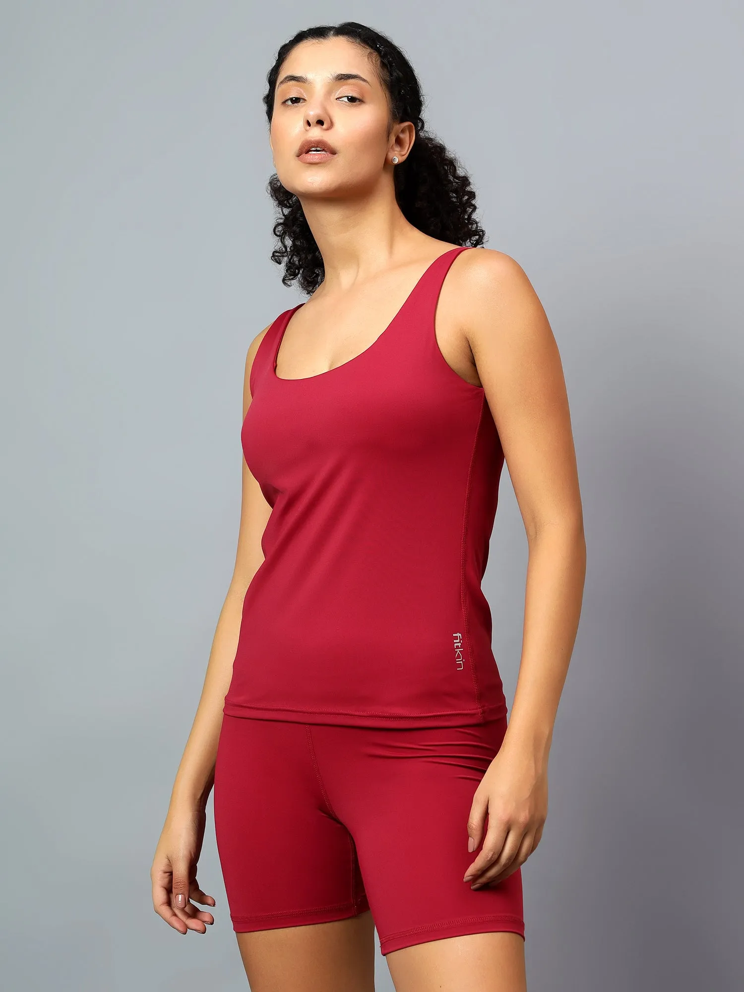 Fitkin Women Wine Support Bra Tank