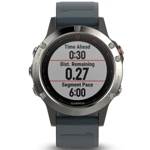 Garmin Fenix 5 - Silver with Granite Blue Band