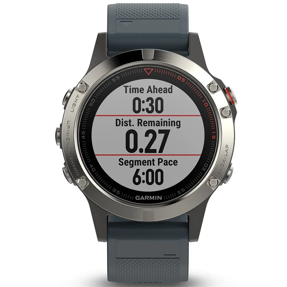 Garmin Fenix 5 - Silver with Granite Blue Band