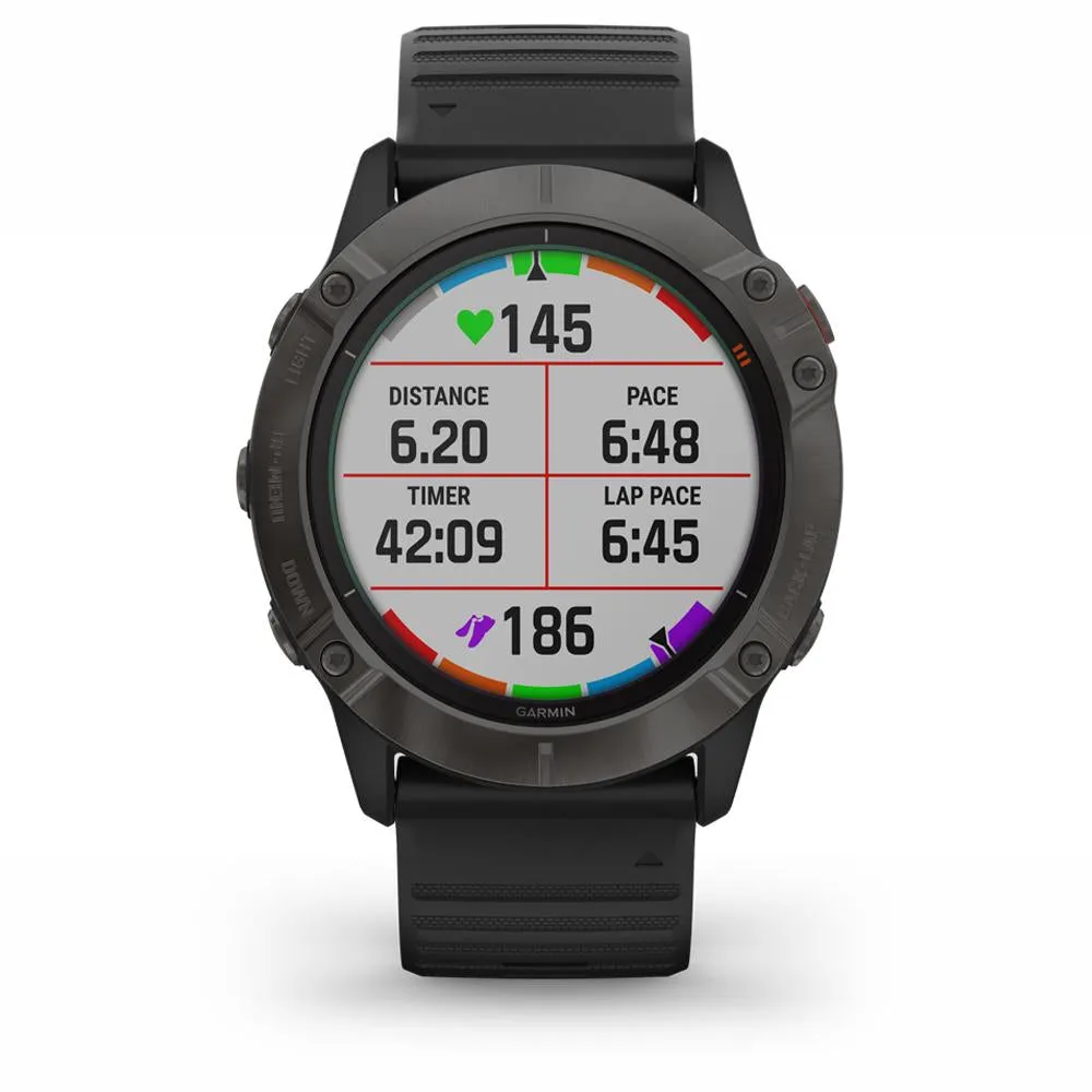 Garmin fenix 6X Pro Solar Multisport GPS Smartwatch(Titanium Carbon Gray)(010-02157-20)