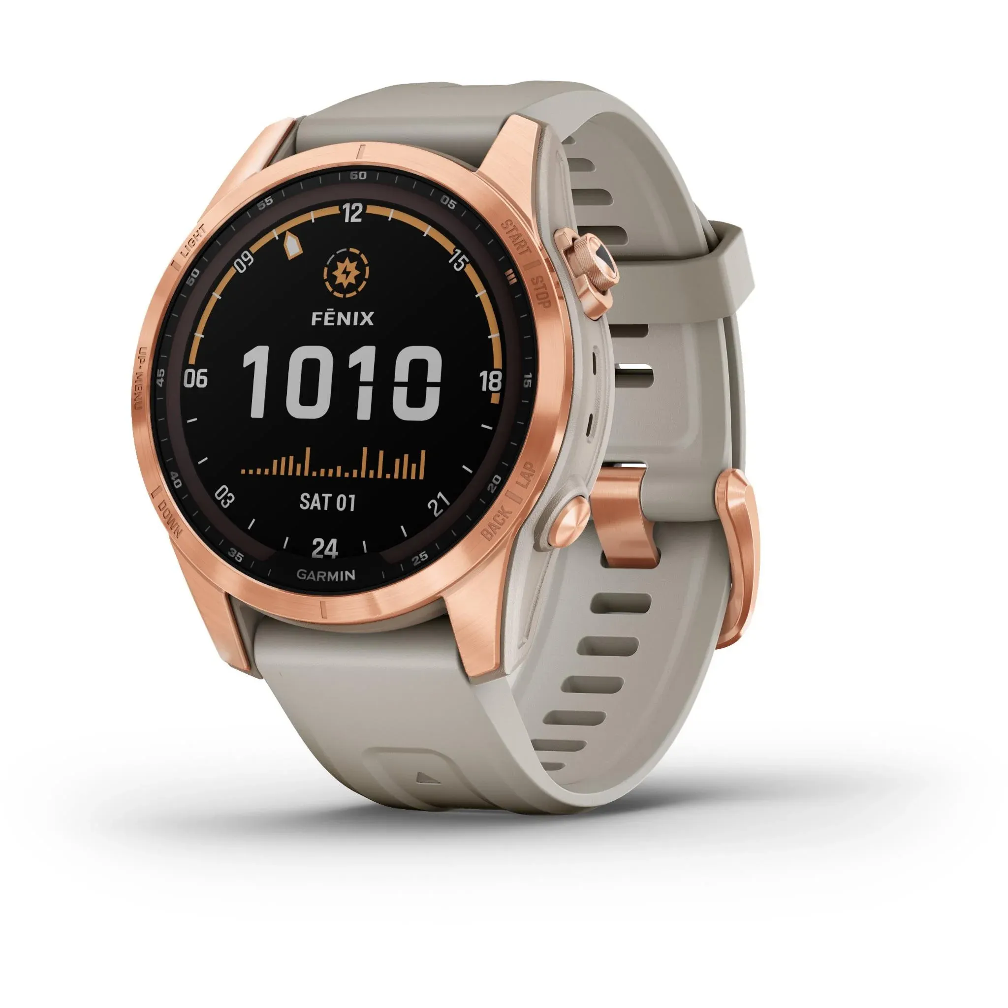 Garmin Fenix 7S Solar Watch - Rose Gold/Light Sand