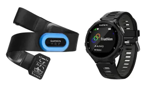 Garmin Forerunner 735XT GPS Unit, Black and Gray Tri-Bundle