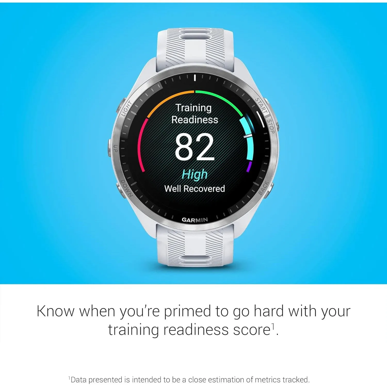 Garmin Forerunner 965 Running Smartwatch, Whitestone and Powder Gray