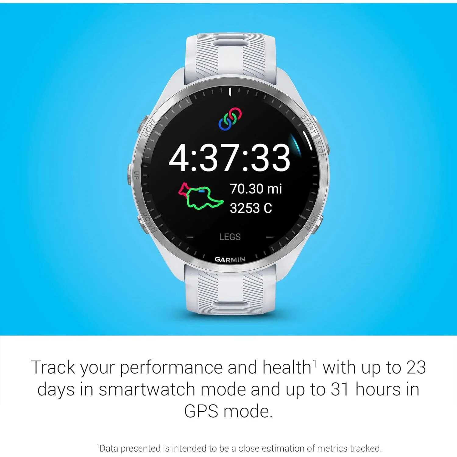 Garmin Forerunner 965 Running Smartwatch, Whitestone and Powder Gray