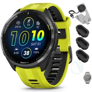 Garmin Forerunner 965 Smartwatch Amp Yellow and Black with Charging Dock Bundle