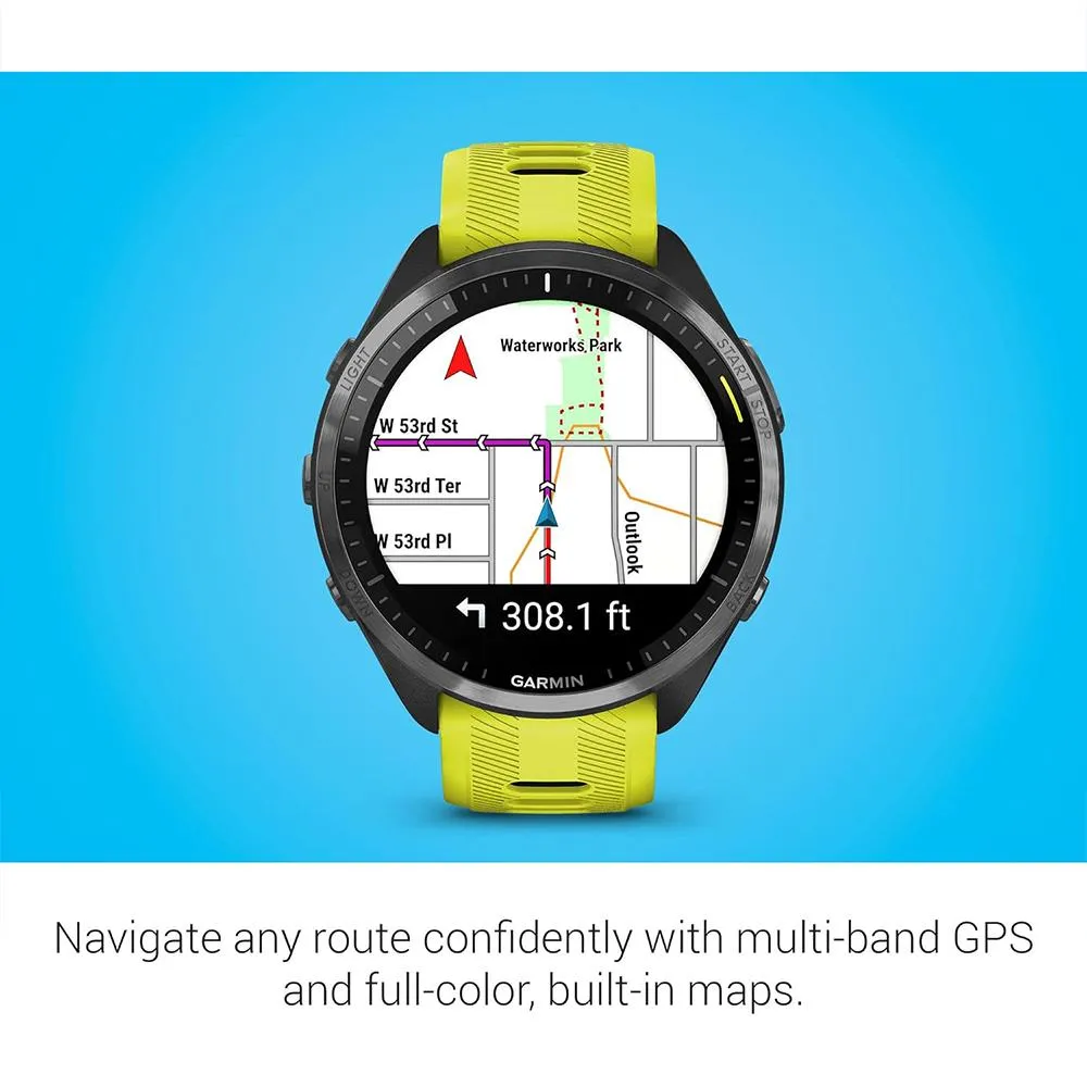 Garmin Forerunner 965 Smartwatch Amp Yellow and Black with Charging Dock Bundle