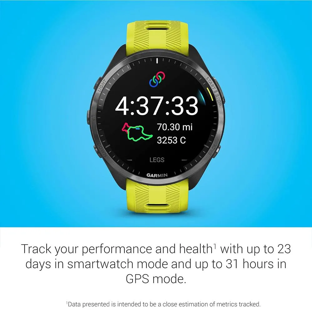 Garmin Forerunner 965 Smartwatch Amp Yellow and Black with Charging Dock Bundle