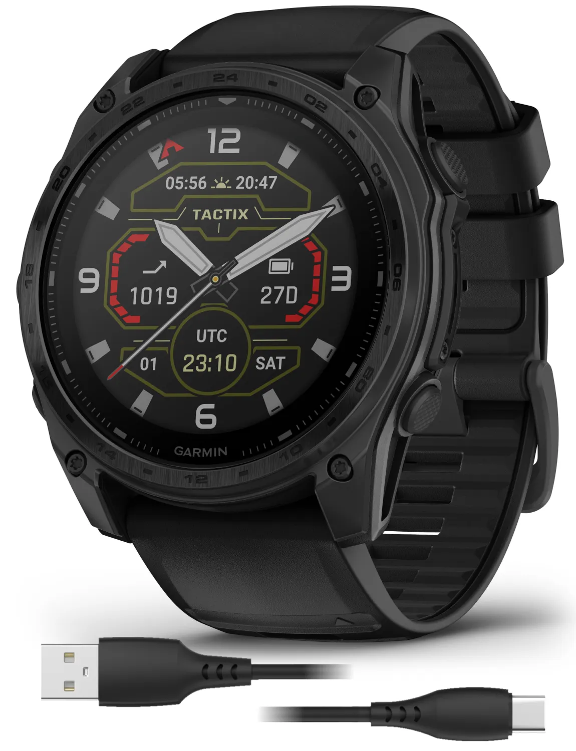 Garmin Tactix 8 Series 47mm/51mm, AMOLED/Solar Charged Display, Premium Tactical GPS Smartwatch, Includes Applied Ballistics Ultralight (Elite) Solver | Wearable4U Bundle