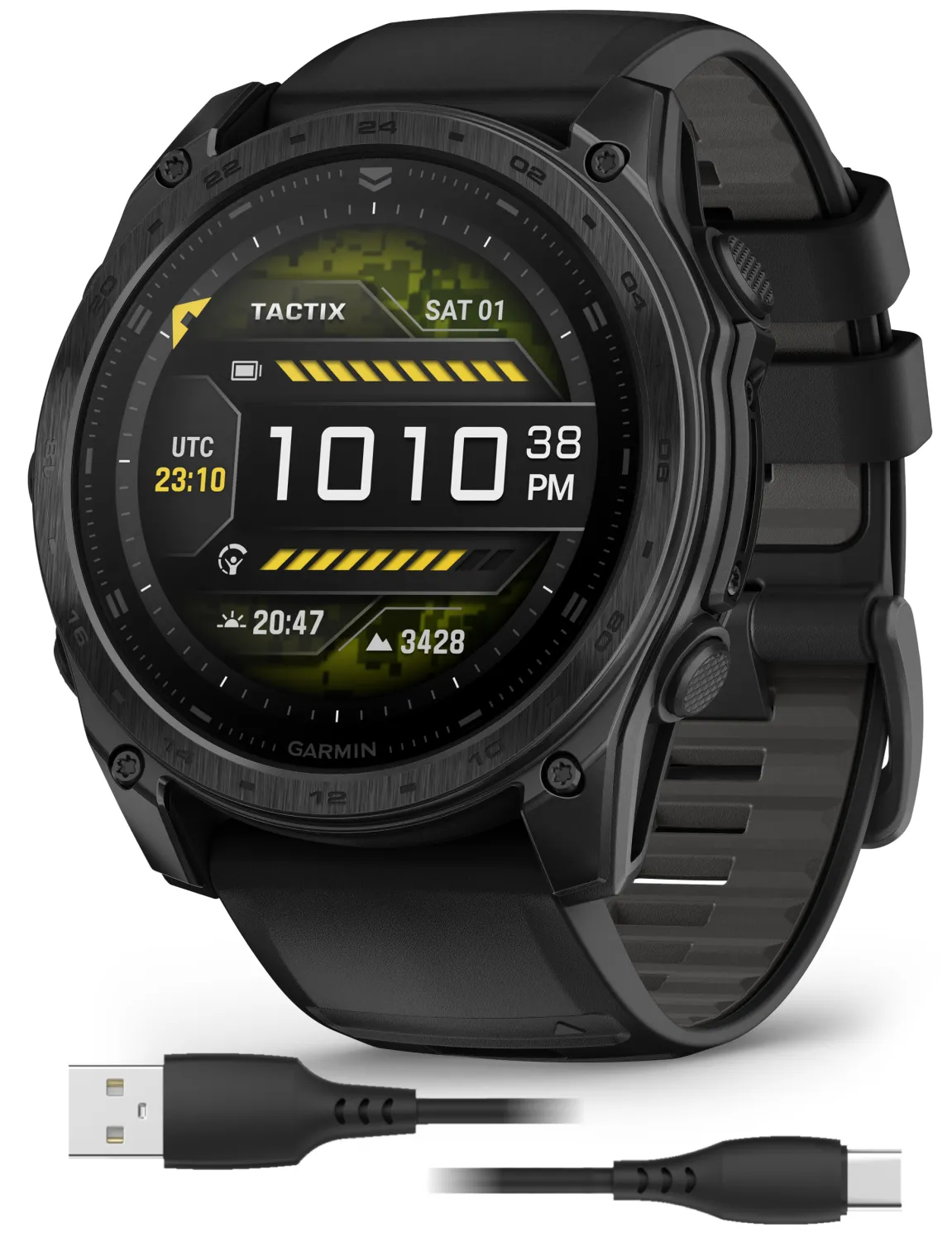 Garmin Tactix 8 Series 47mm/51mm, AMOLED/Solar Charged Display, Premium Tactical GPS Smartwatch, Includes Applied Ballistics Ultralight (Elite) Solver | Wearable4U Bundle