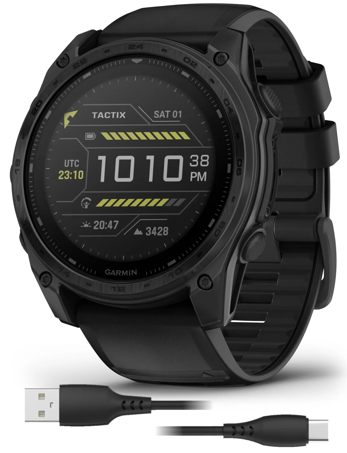 Garmin Tactix 8 Series 47mm/51mm, AMOLED/Solar Charged Display, Premium Tactical GPS Smartwatch, Includes Applied Ballistics Ultralight (Elite) Solver | Wearable4U Bundle