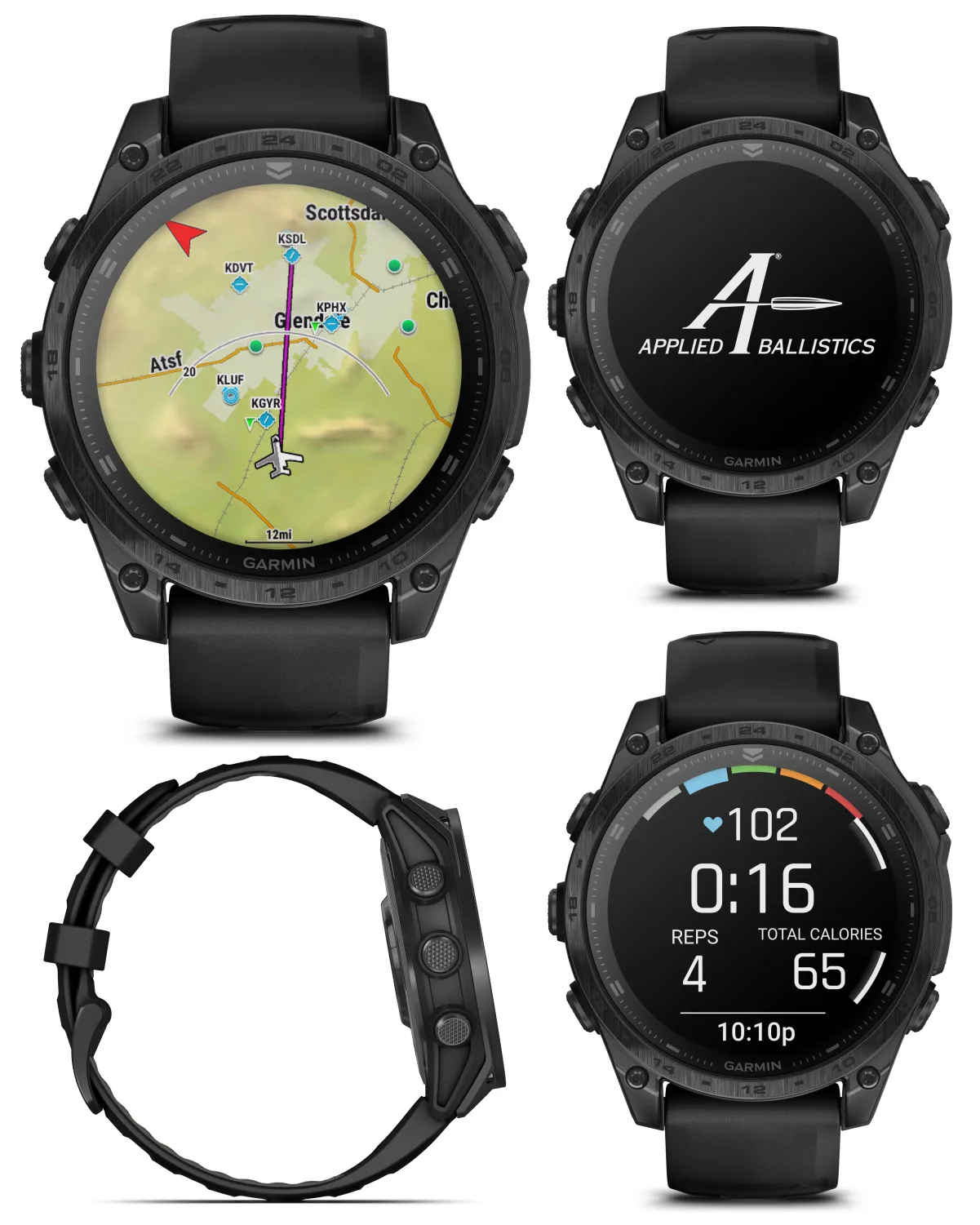 Garmin Tactix 8 Series 47mm/51mm, AMOLED/Solar Charged Display, Premium Tactical GPS Smartwatch, Includes Applied Ballistics Ultralight (Elite) Solver | Wearable4U Bundle