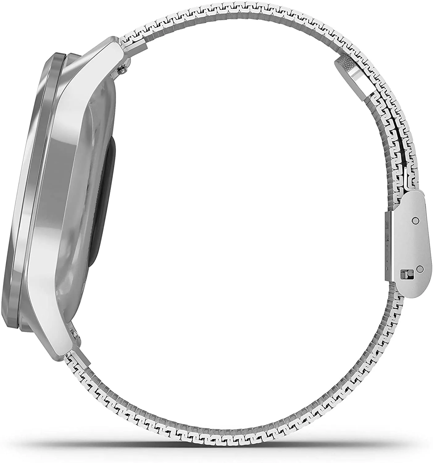 Garmin Vivomove 3 Luxe, Hybrid Smartwatch with Included Wearable4U Ultimate White Earbuds with Charging PowerBank Case Bundle (Silver/Black, Milanese)