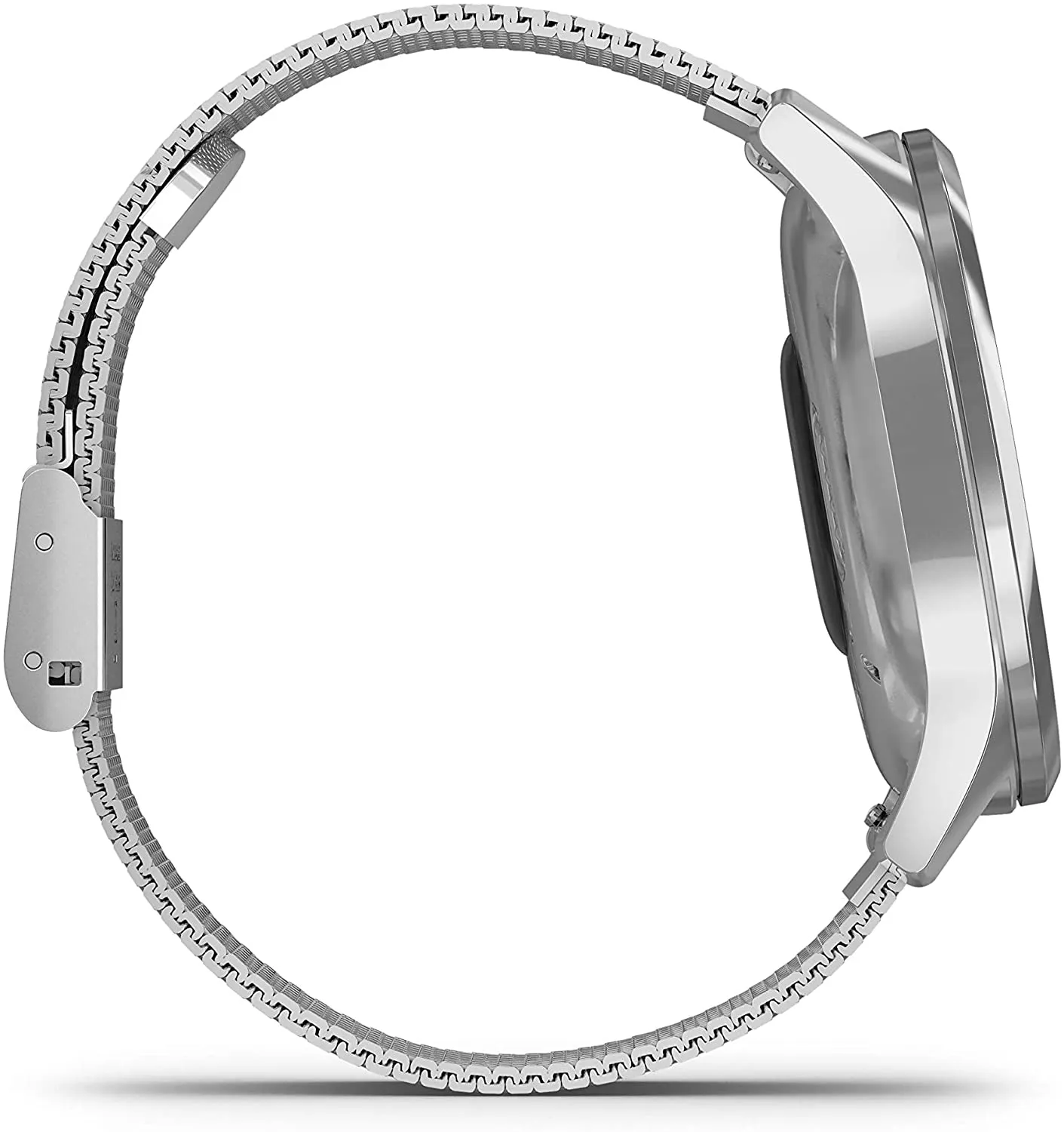 Garmin Vivomove 3 Luxe, Hybrid Smartwatch with Included Wearable4U Ultimate White Earbuds with Charging PowerBank Case Bundle (Silver/Black, Milanese)