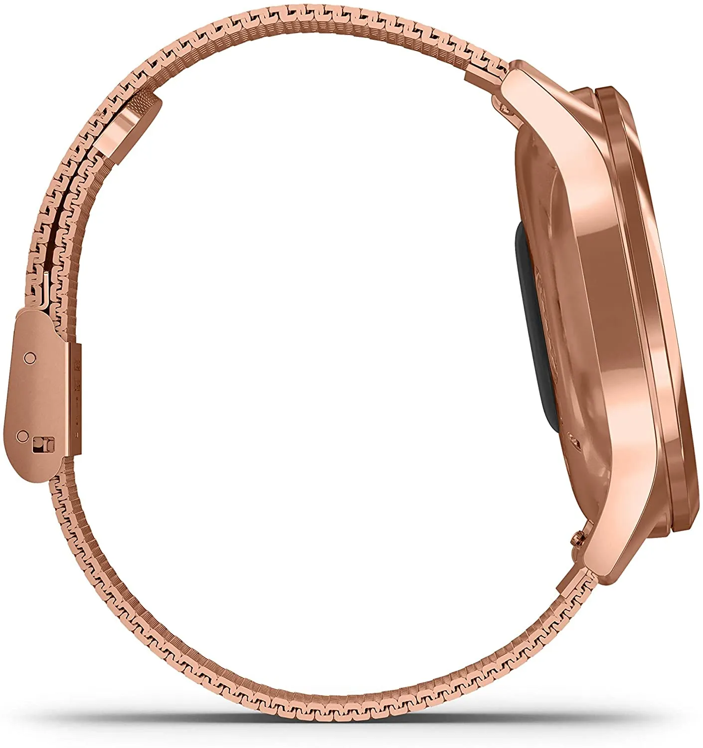 Garmin Vivomove 3 Luxe, Hybrid Smartwatch with White Earbuds Bundle (18K Rose Gold/Black, Milanese)