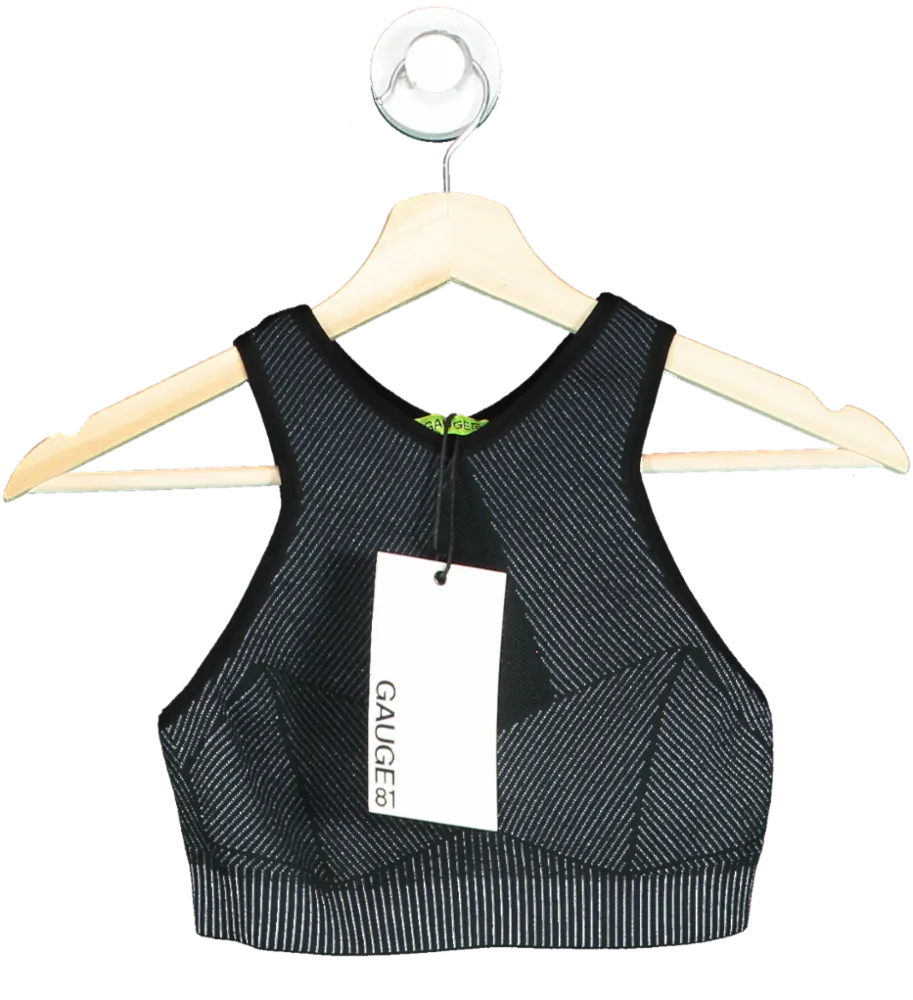Gauge81 Black & Navy Yukon Sports Bra In Black / Cornflower UK XS