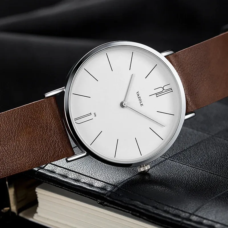 Genuine Leather Military Sports Watch