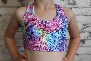 Glitter Crop Top Sports Bra Youth Girls