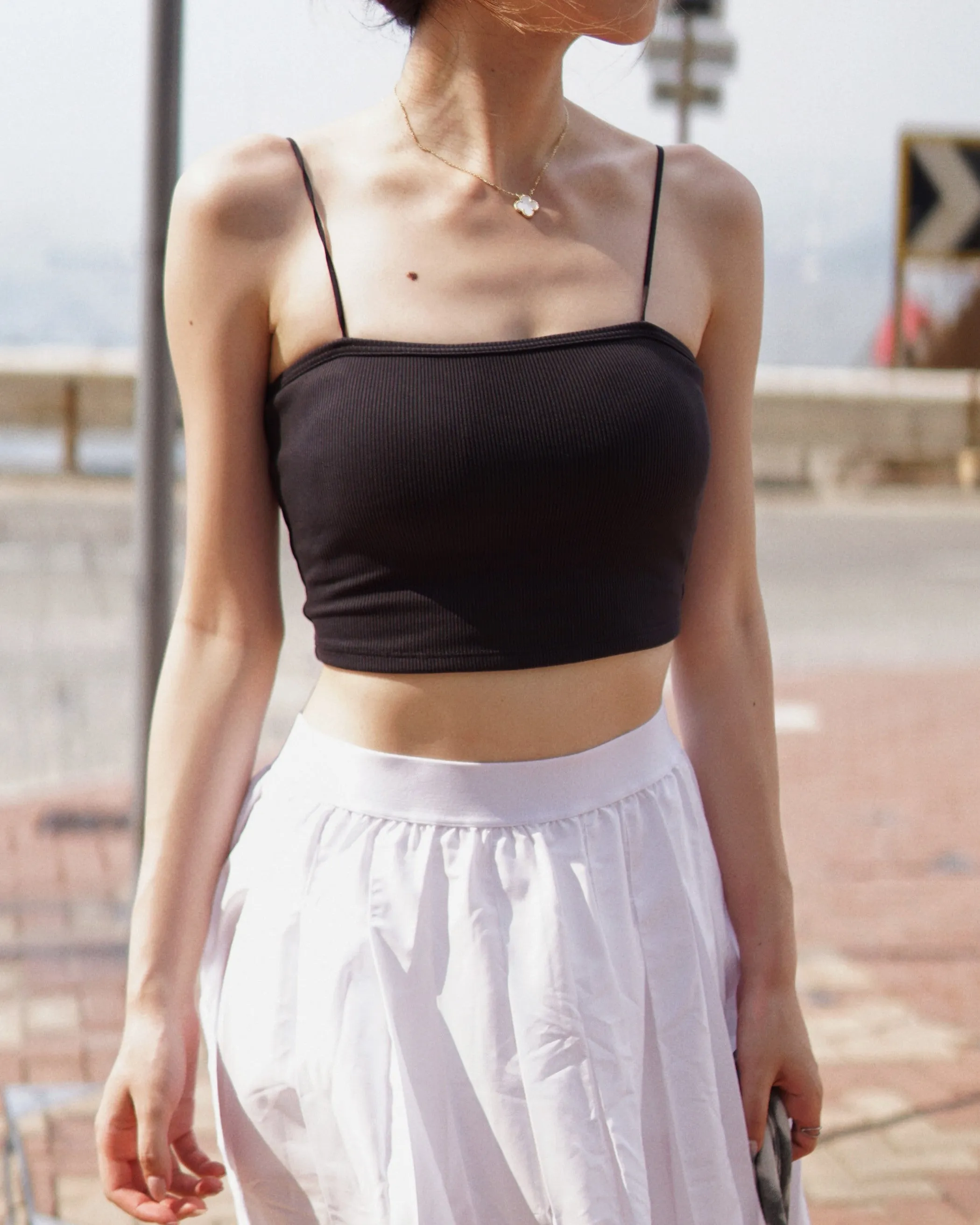Goddess Ribbed Bandeau Top