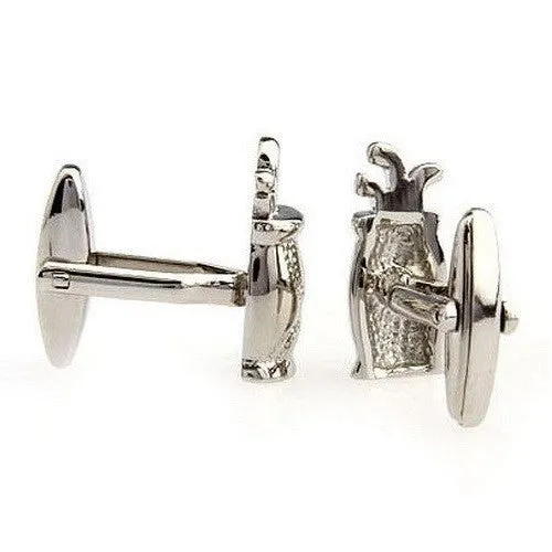 Golf Bags Putt Ball Cufflinks