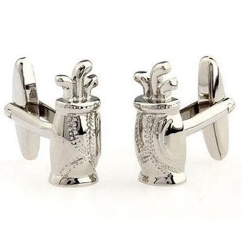 Golf Bags Putt Ball Cufflinks