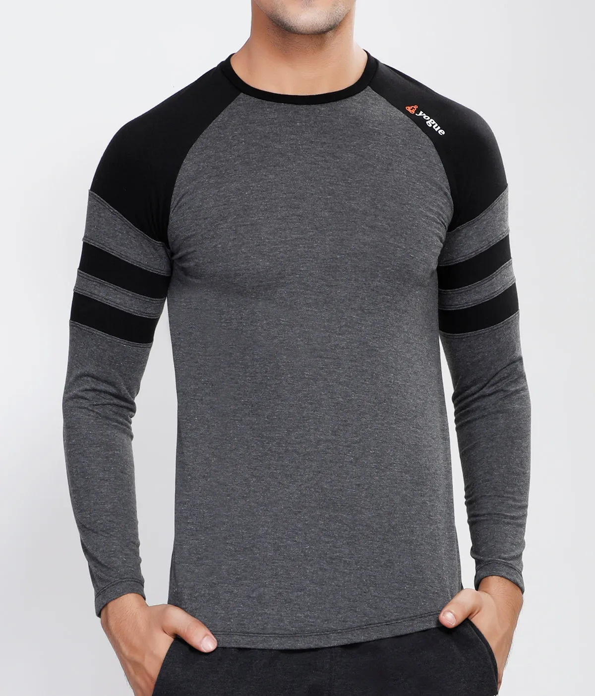 Graphite Grey ArmBand Full Sleeve T-Shirt - Cotton