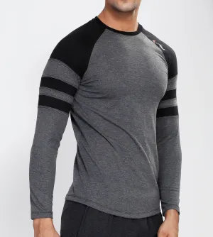 Graphite Grey ArmBand Full Sleeve T-Shirt - Cotton