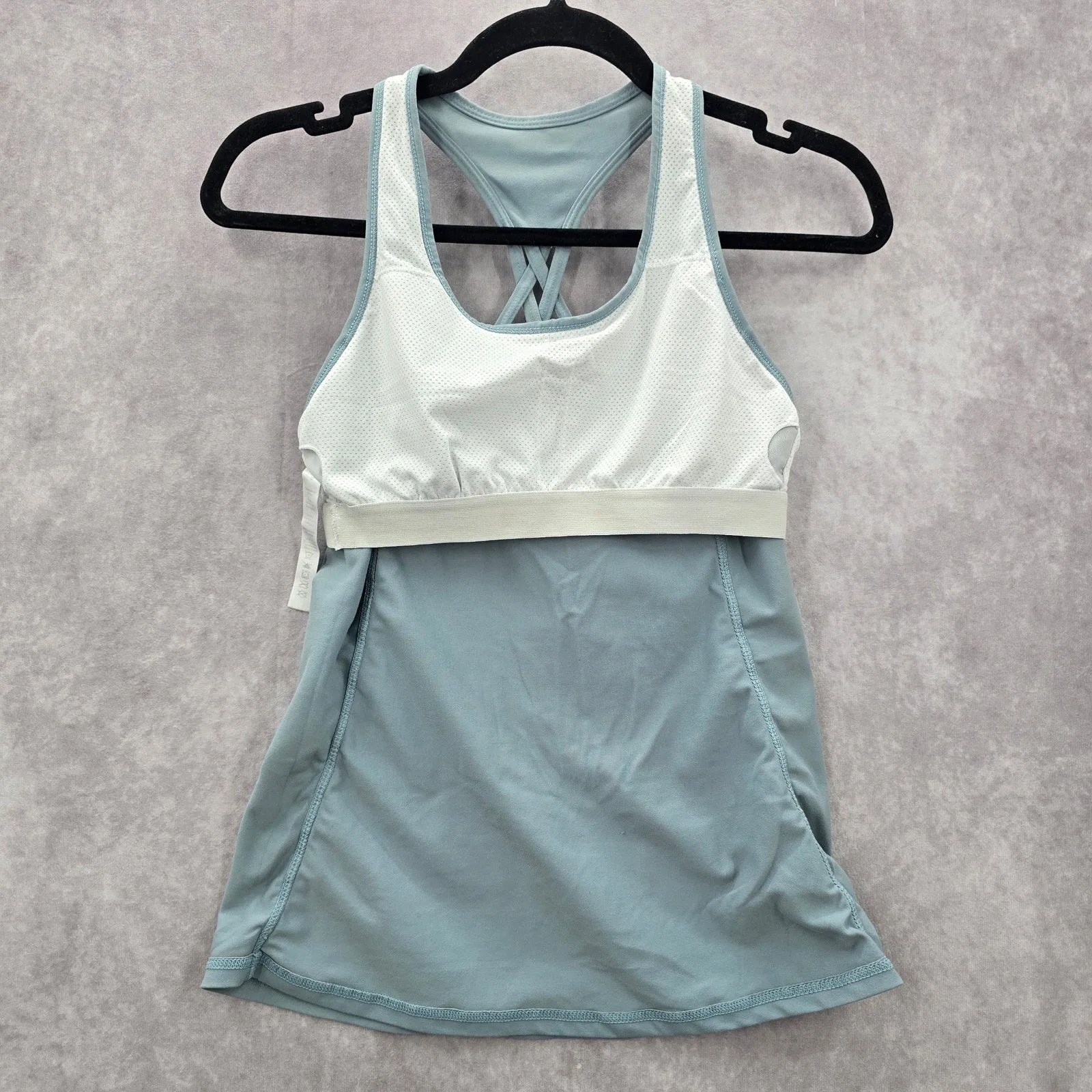 Gray Racerback Sleeveless Activewear Yoga Tank Top Shirt Medium