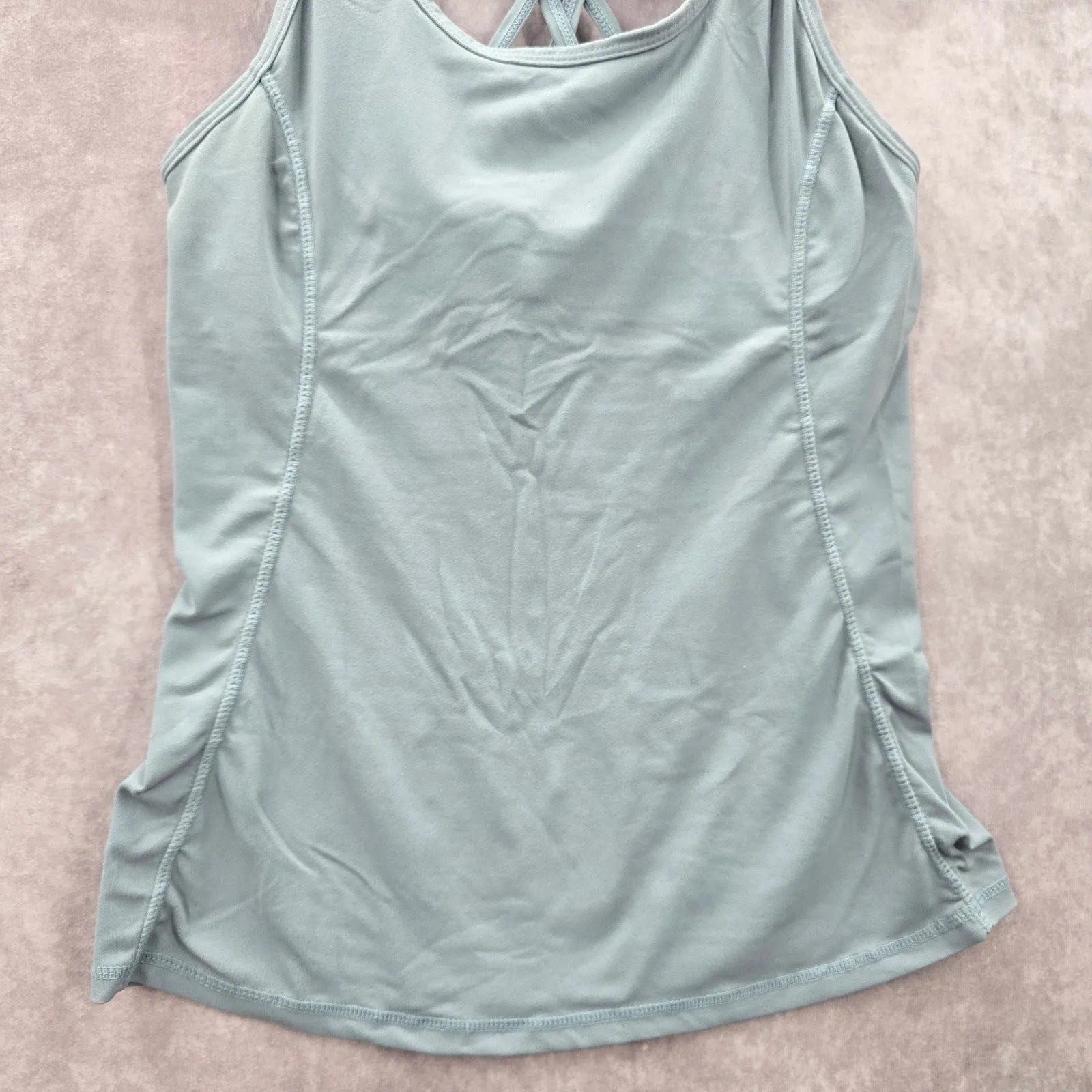 Gray Racerback Sleeveless Activewear Yoga Tank Top Shirt Medium