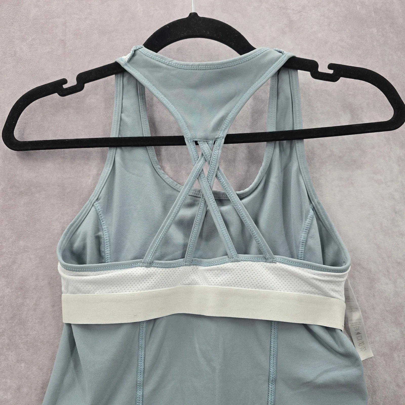 Gray Racerback Sleeveless Activewear Yoga Tank Top Shirt Medium