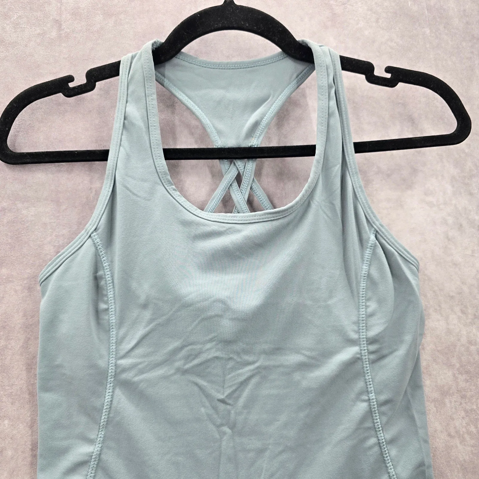 Gray Racerback Sleeveless Activewear Yoga Tank Top Shirt Medium