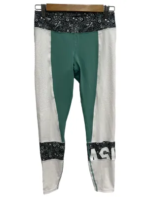 Green Color Block Tights