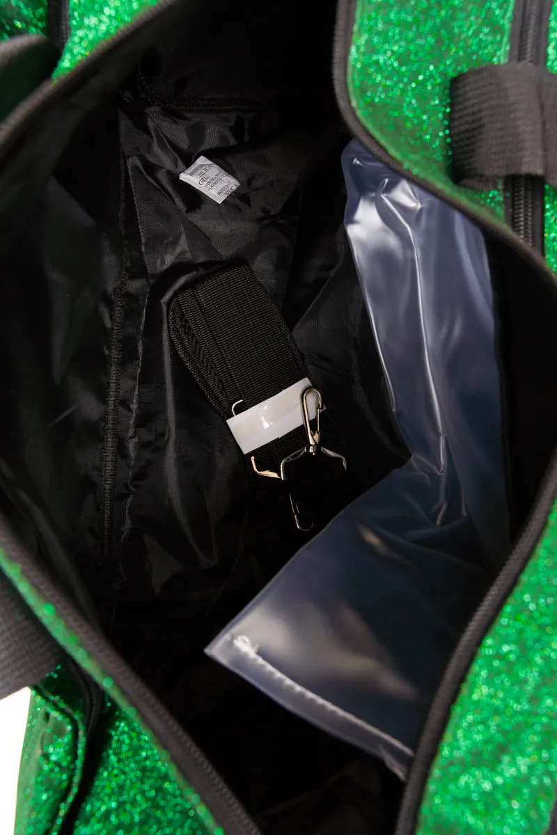 Green Glitz & Glam Duffle Bag with Shoe Compartment