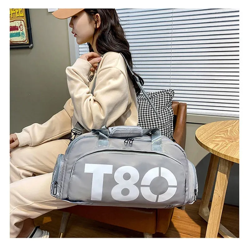 Gym Sports Backpack for Women T80 Hand Bag Fitness Travel Tote Outdoor Female Yoga Shoe Shoulder Duffle Luggage Portable Bag Man
