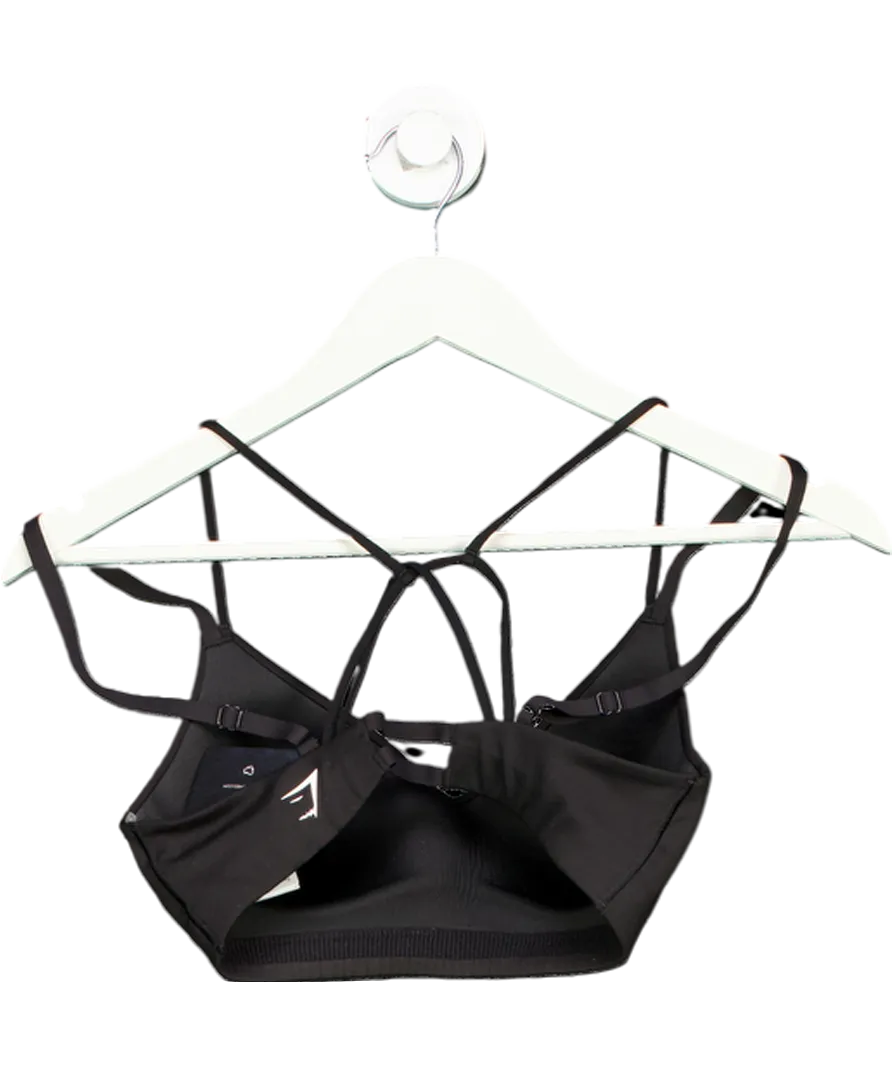 gymshark Black Double Strap Sports Bra UK S
