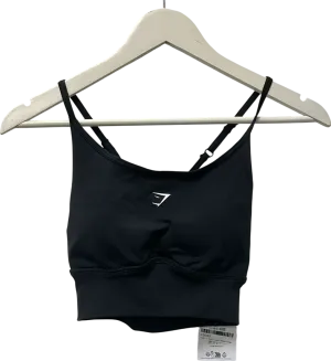 gymshark Black Sweat Seamless Longline Sports Bra UK XS