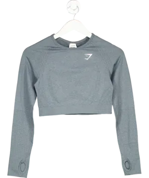 gymshark Grey Everyday Seamless Long Sleeve Crop Top UK L