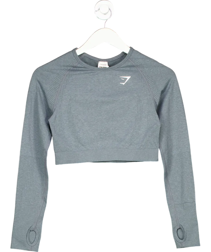 gymshark Grey Everyday Seamless Long Sleeve Crop Top UK L