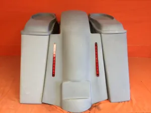 Harley Davidson Bagger 6" Stretched Bags With 6 x 9 Lids - No Cut Outs - LED Lights Fender