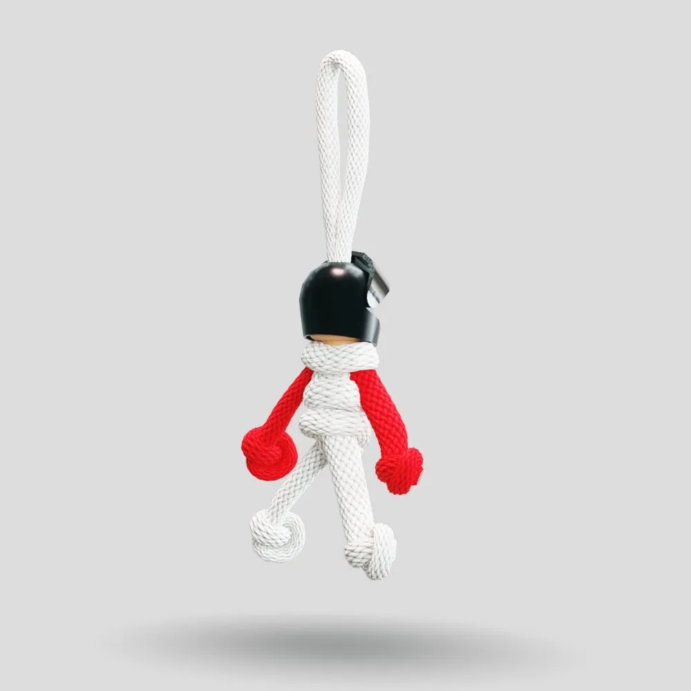 HAS White & Red Motorsport Paracord Buddy Keychain