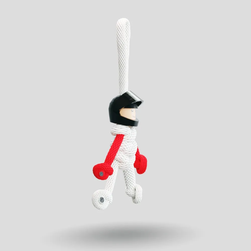 HAS White & Red Motorsport Paracord Buddy Keychain