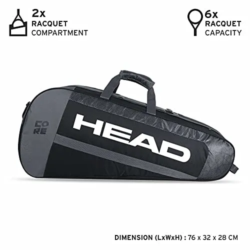 HEAD Core 6R Combi Kit Bag (Black/White)