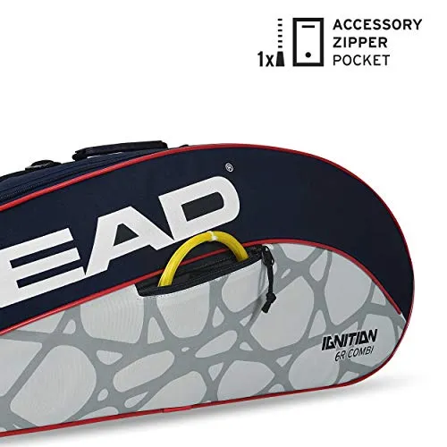 HEAD Polyester Ignition Pro 6R Badminton Kit Bag (Navy & Grey)
