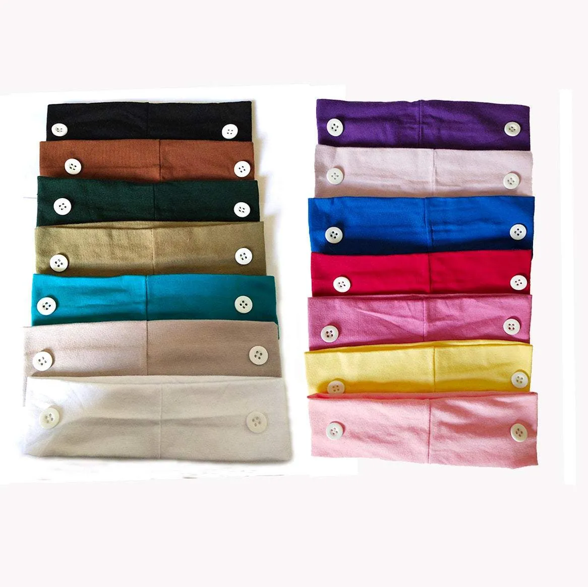 Headband with Buttons for Face Mask Holder - Yoga Sports Workout Turban Headwrap for Doctors Women Men