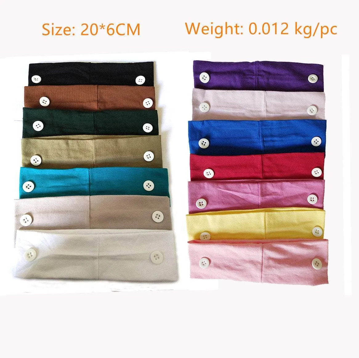 Headband with Buttons for Face Mask Holder - Yoga Sports Workout Turban Headwrap for Doctors Women Men