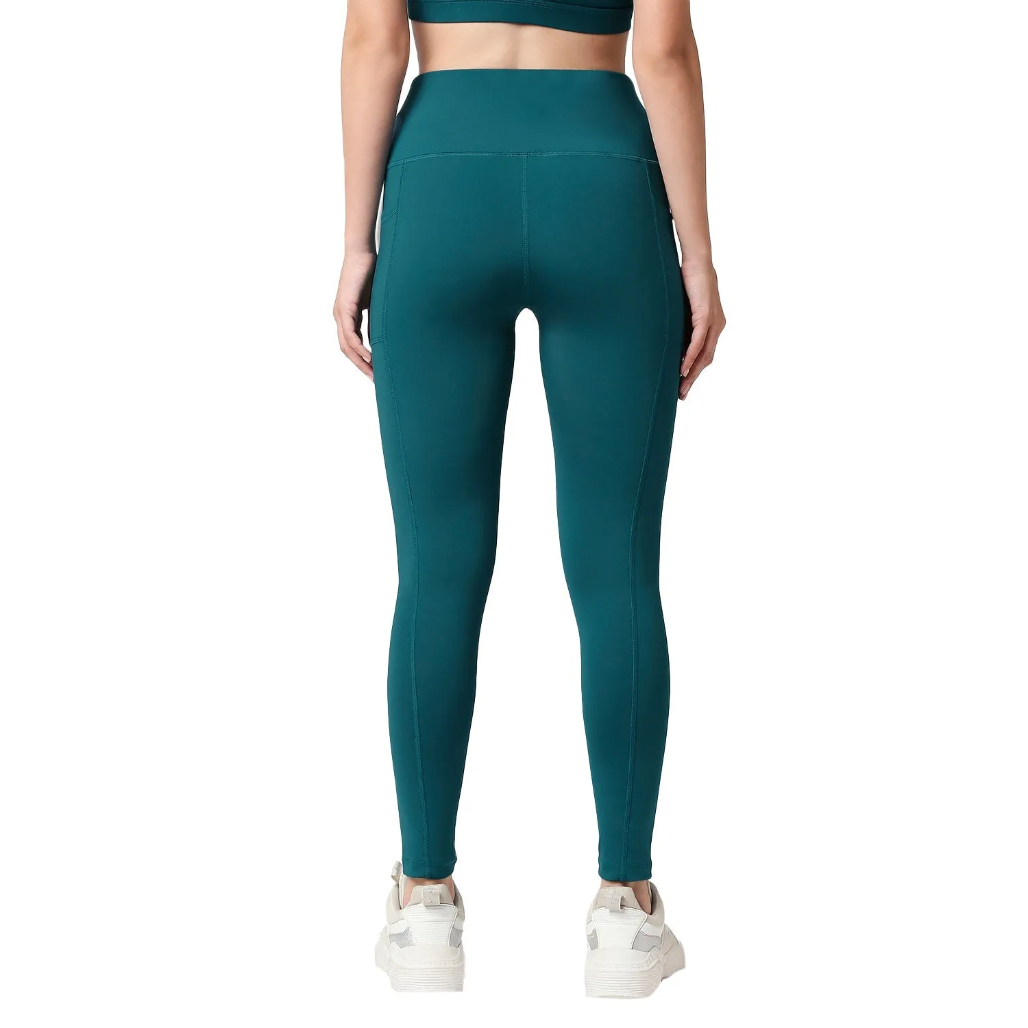 High Waist Ankle Length Sports Leggings With Pockets