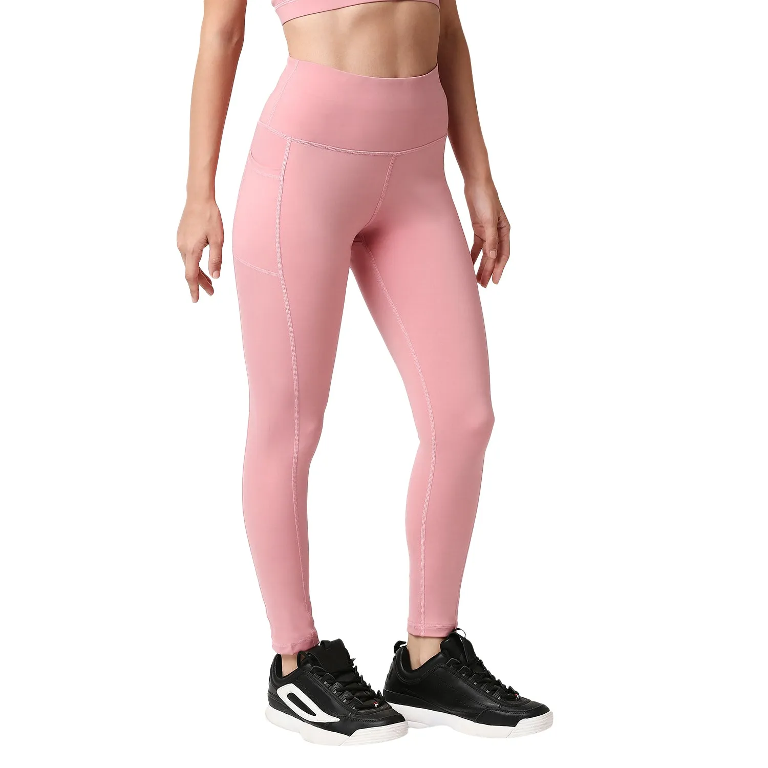 High Waist Ankle Length Sports Leggings With Pockets