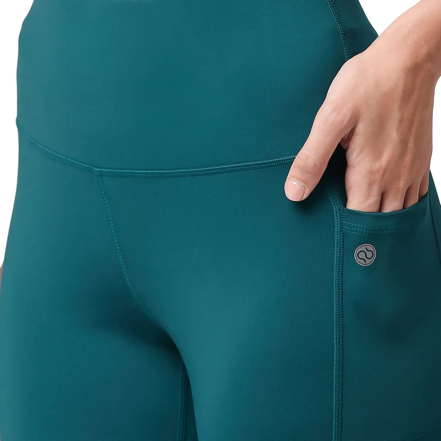 High Waist Ankle Length Sports Leggings With Pockets