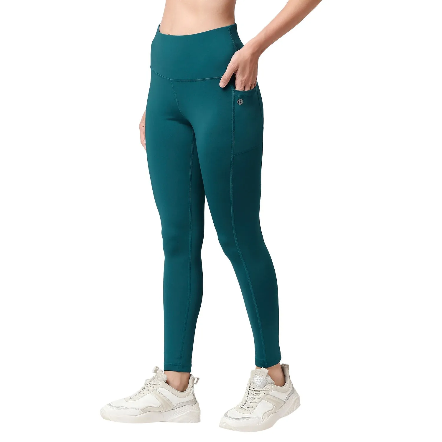High Waist Ankle Length Sports Leggings With Pockets