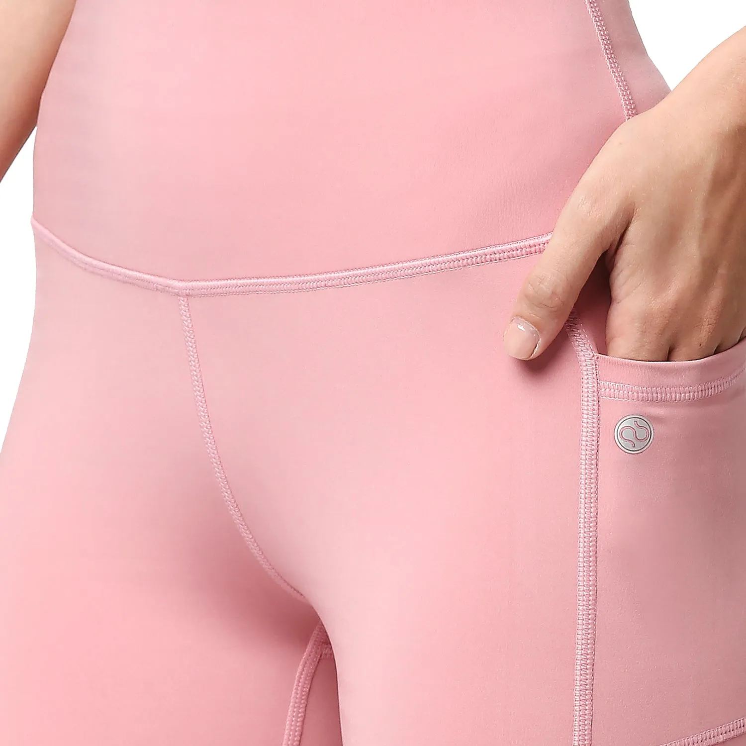 High Waist Ankle Length Sports Leggings With Pockets