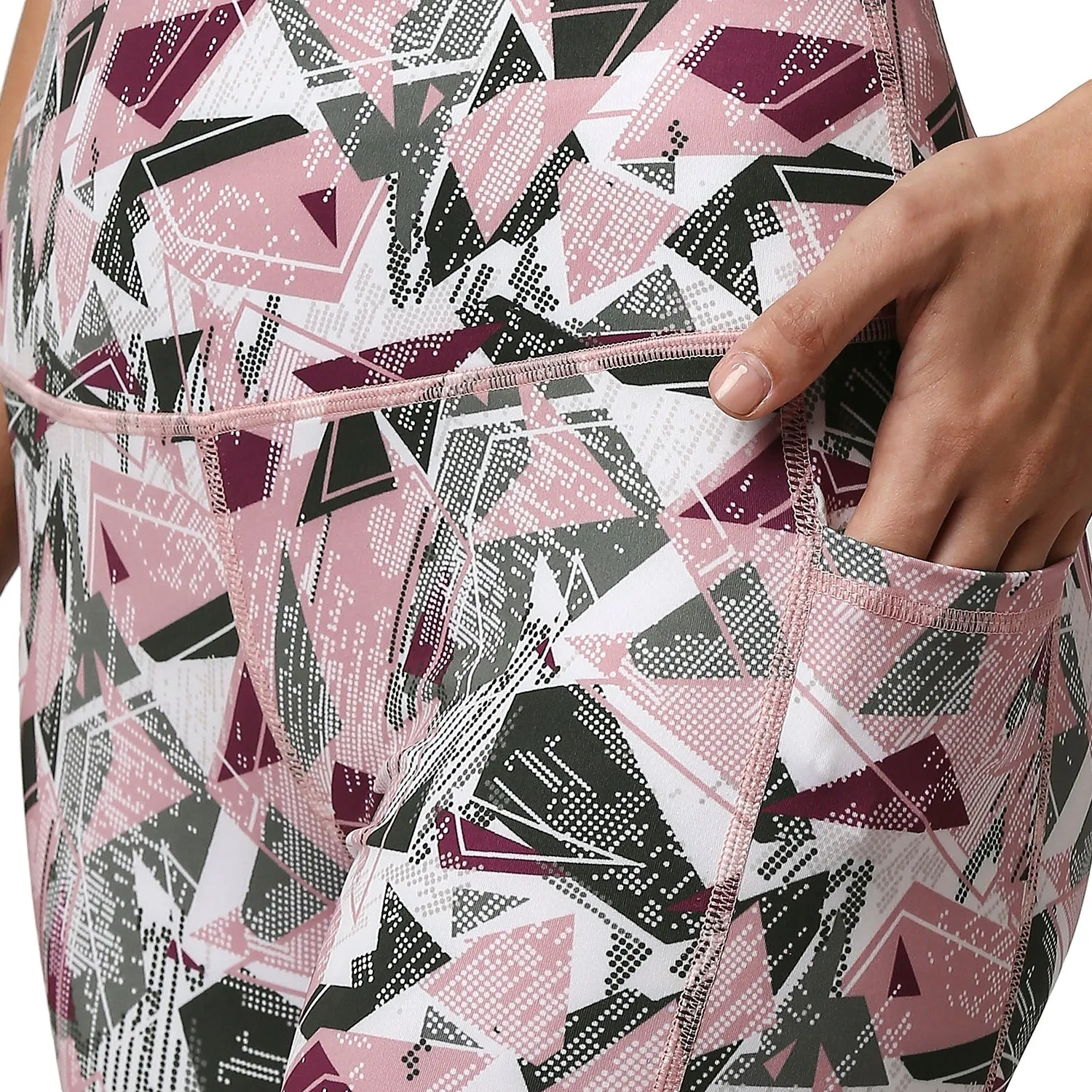 High Waist Ankle Length Sports Leggings With Pockets